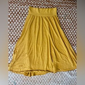 Gaia Conceptions Mustard XS Wanderer Organic Cotton Below Knee Skirt